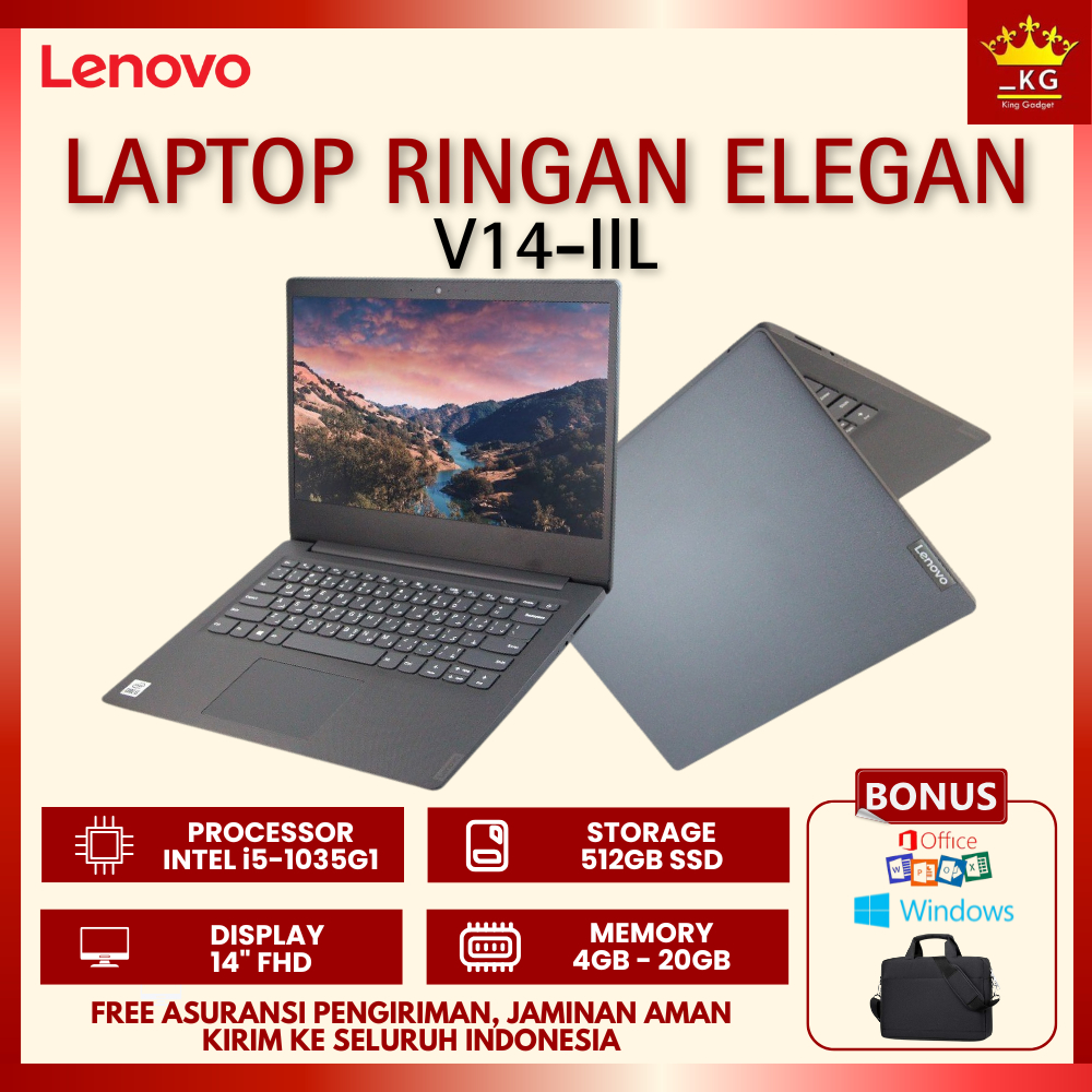 Laptop Lenovo Ideapad V14 - IIL Core i5 - 1035G1 Ram 8GB Ssd 512GB Nvme 14" FHD - Laptop Bisnis