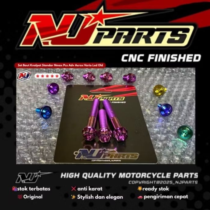 Set Baut Titanium 2 key Untuk Knalpot Standar Nmax Pcx Adv Aerox Vario Led Old Original Grade 5 Isi 