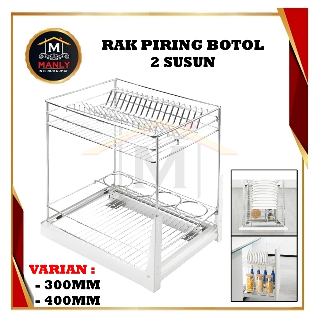 Rak Piring Botol Rak Piring Kitchen Set Bawah Tingkat 2