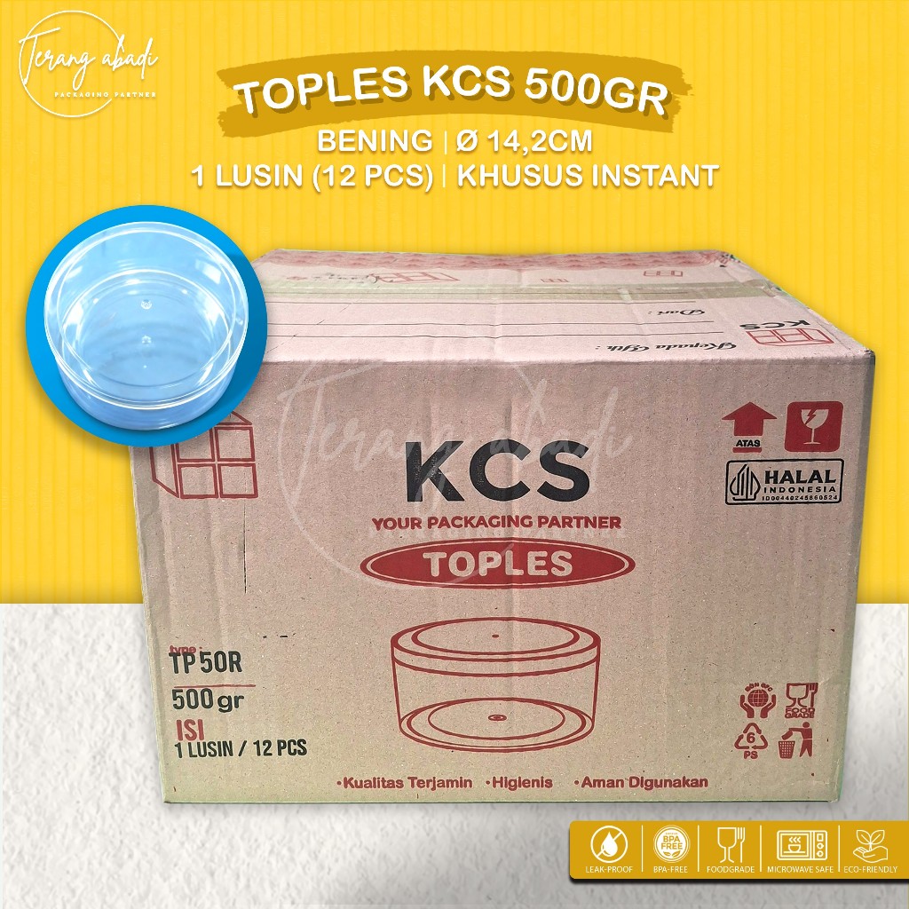 (12 pcs) Toples kue kering 500 gram KCS/Toples Nastar Bulat 500 gram/Toples nastar 500 gr