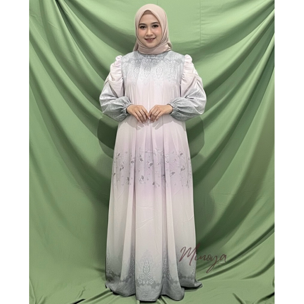 Gamis Wanita Set Hijab Syari/ Gamis Cewek Model Terbaru 2025 Bahan Ceruti / Ceruty Premium Baju Musl