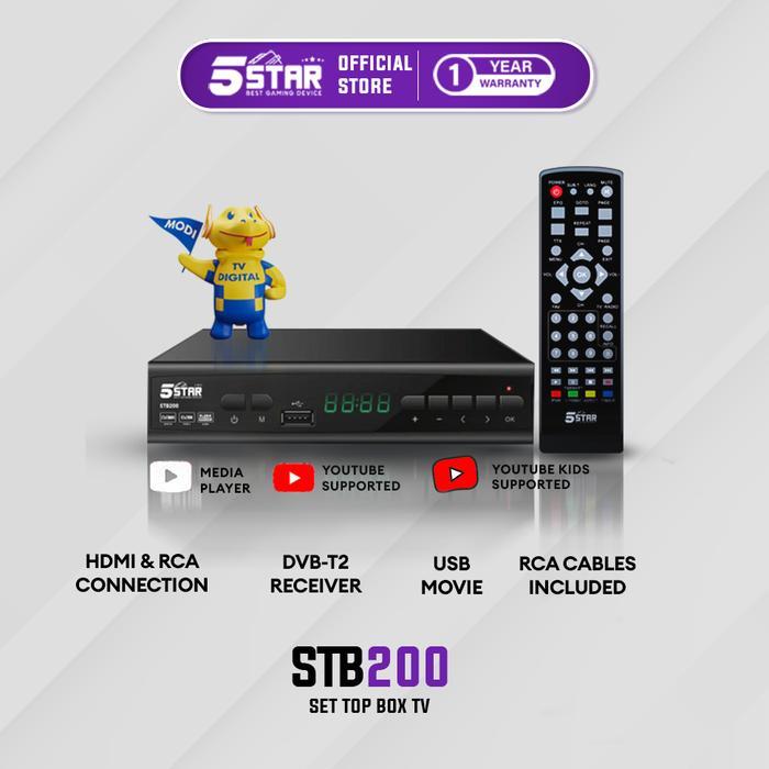 Set Top Box TV 5Star DVB-T2 STB200 / STB Digital 5Star STB200 DVB-T2 Garansi 1 Tahun
