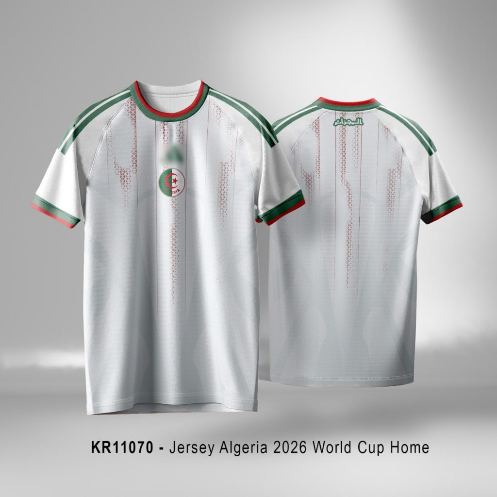 Kaos Jersey Sepakbola Algeria 2026 World Cup Home Fullprint Unisex KR11070