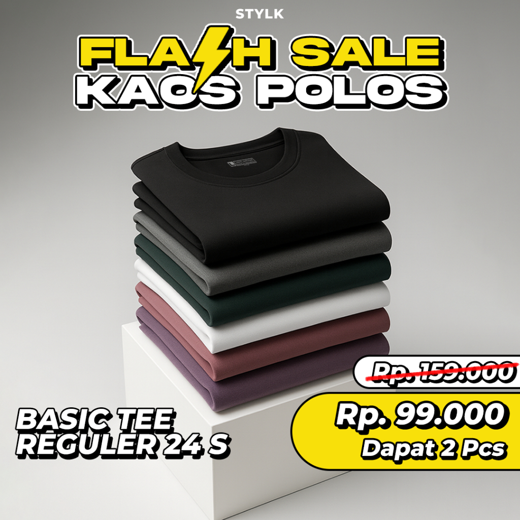 Stylelaki Basic Tee - Kaos polos Putih Pria Wanita Cotton Combed 24s Slim Fit Adem dan Nyaman