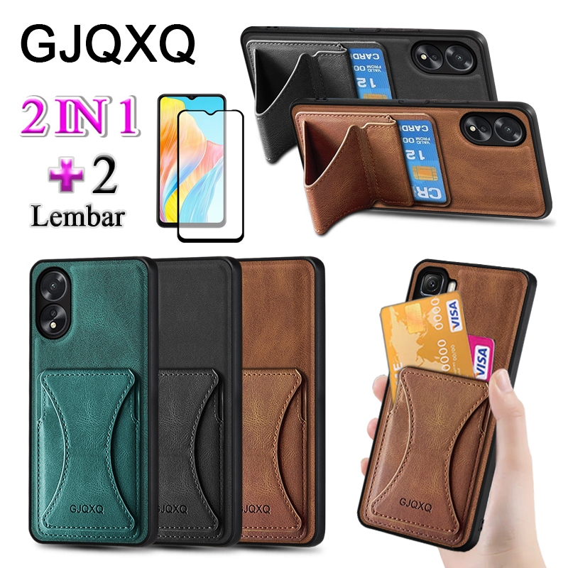 GJQXQ 2 In 1 Casing For OPPO A38 A18 A5 2020 A9 2020 A15 A15S A16 A16S A17 A17K Case Kulit Premium D