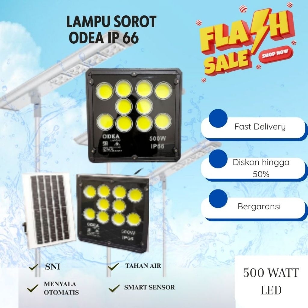 Lampu Sorot 500 Watt Tenaga Surya | Lampu Sorot Lapangan | Lampu Outdoor