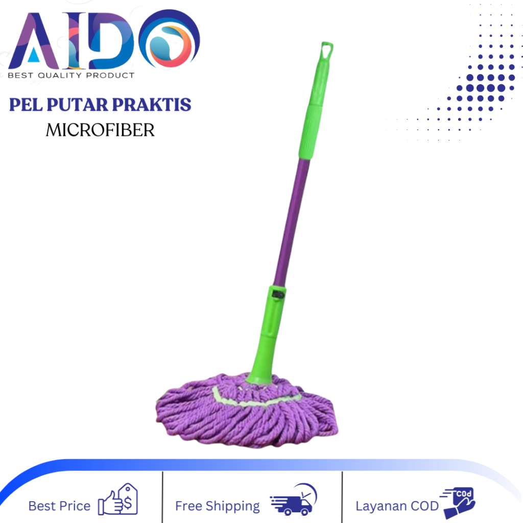 Alat Pel Pengepel Mop Sumbu Putih Pembersih Lantai Alat Pel Lantai Peras Otomatis -alat pel magic