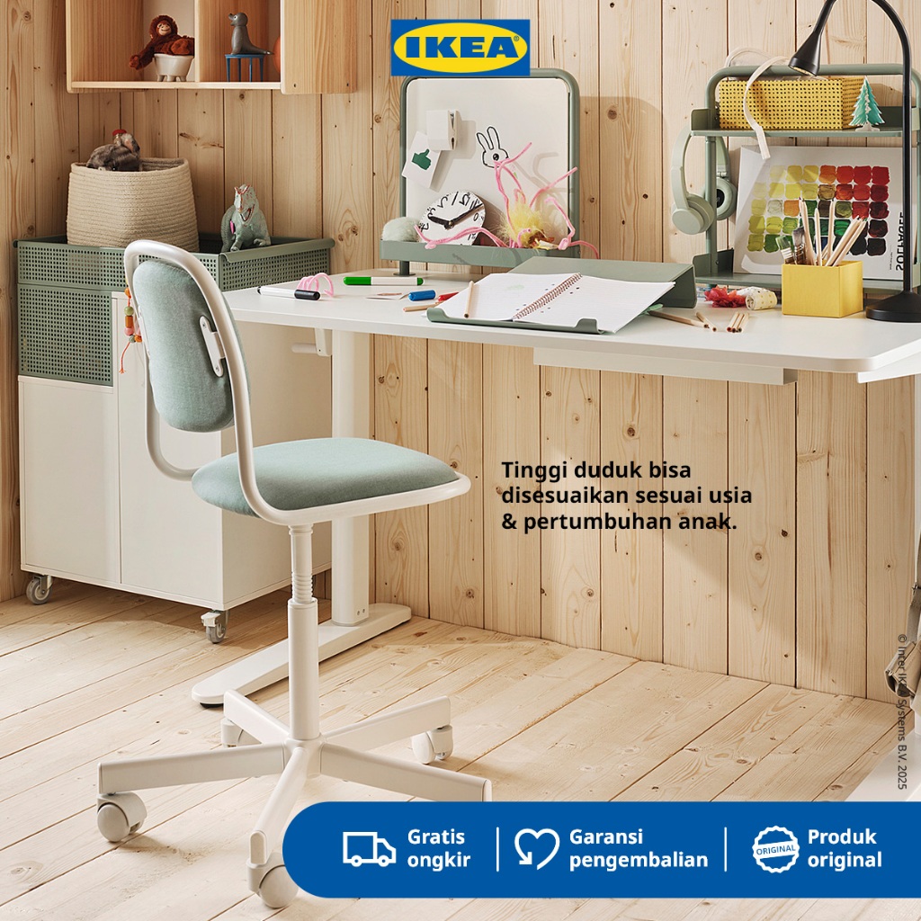 IKEA ORFJALL Kursi Kantor / Kerja Putar Minimalis Kuat Hijau Muda