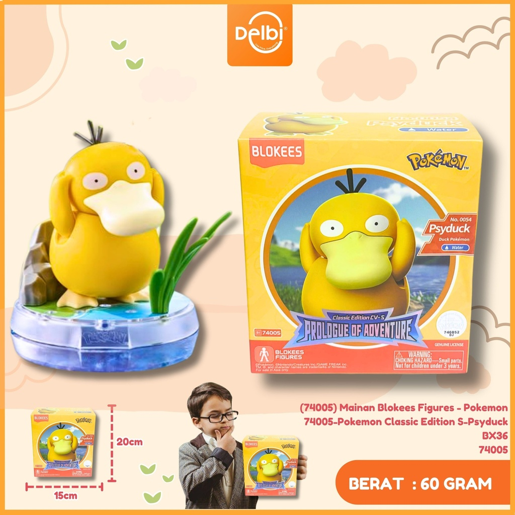 (74005) Mainan Blokees Figures - Pokemon 74005-Pokemon Classic Edition S-Psyduck
