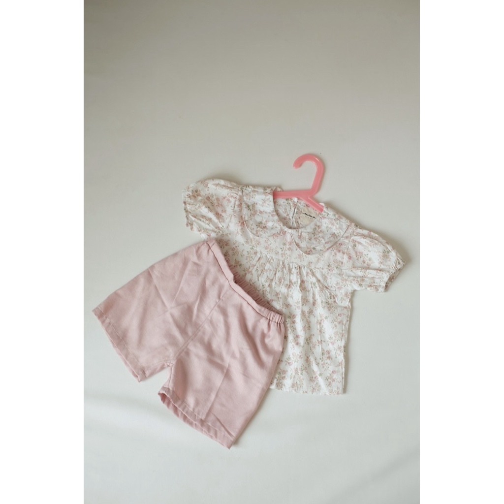 SPRING SET - Atasan Katun Celana Linen Set Anak Perempuan
