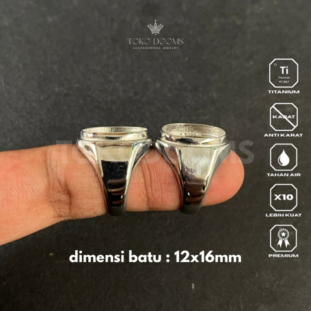 ring cincin emban polos [TITANIUM] 12x16 super elegan mewah