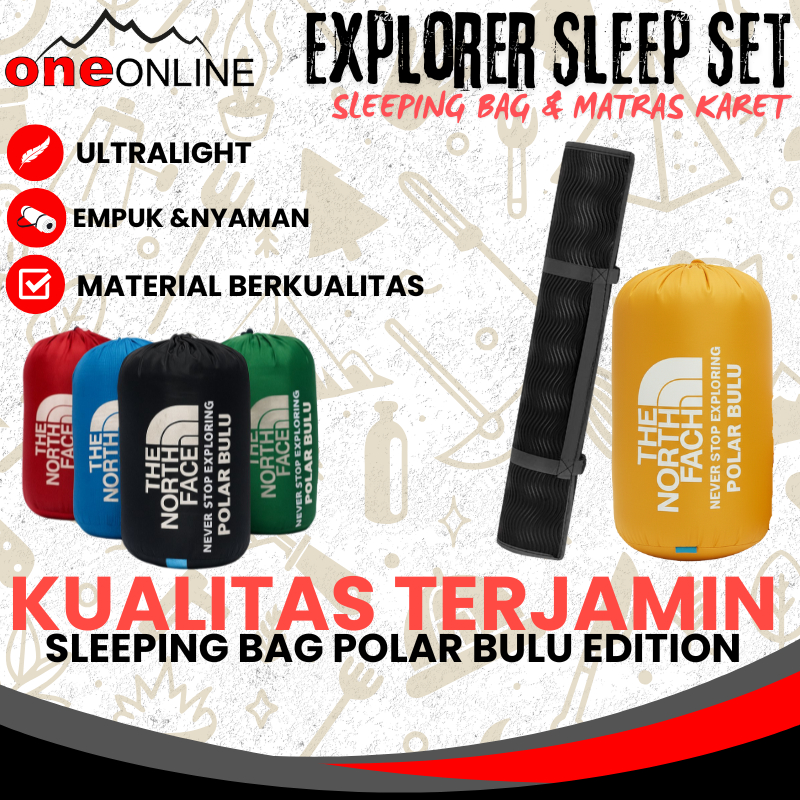 Paket Sleeping Bag Dan matras - Sleeping Bag Bulu Dan Matras Camping- Kantung Tidur Dan Matras karet
