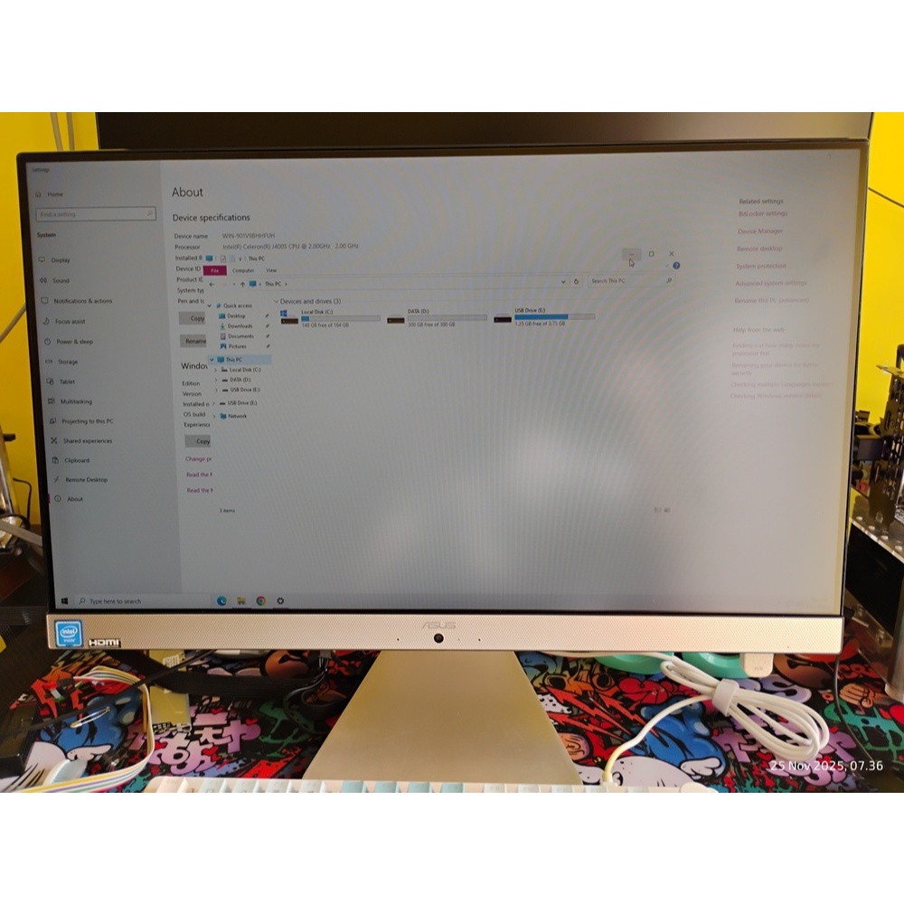 ASUS AIO PC VIVO VA222GA intel Celeron J4005 DDR4 4GB HDD 500GB 22"