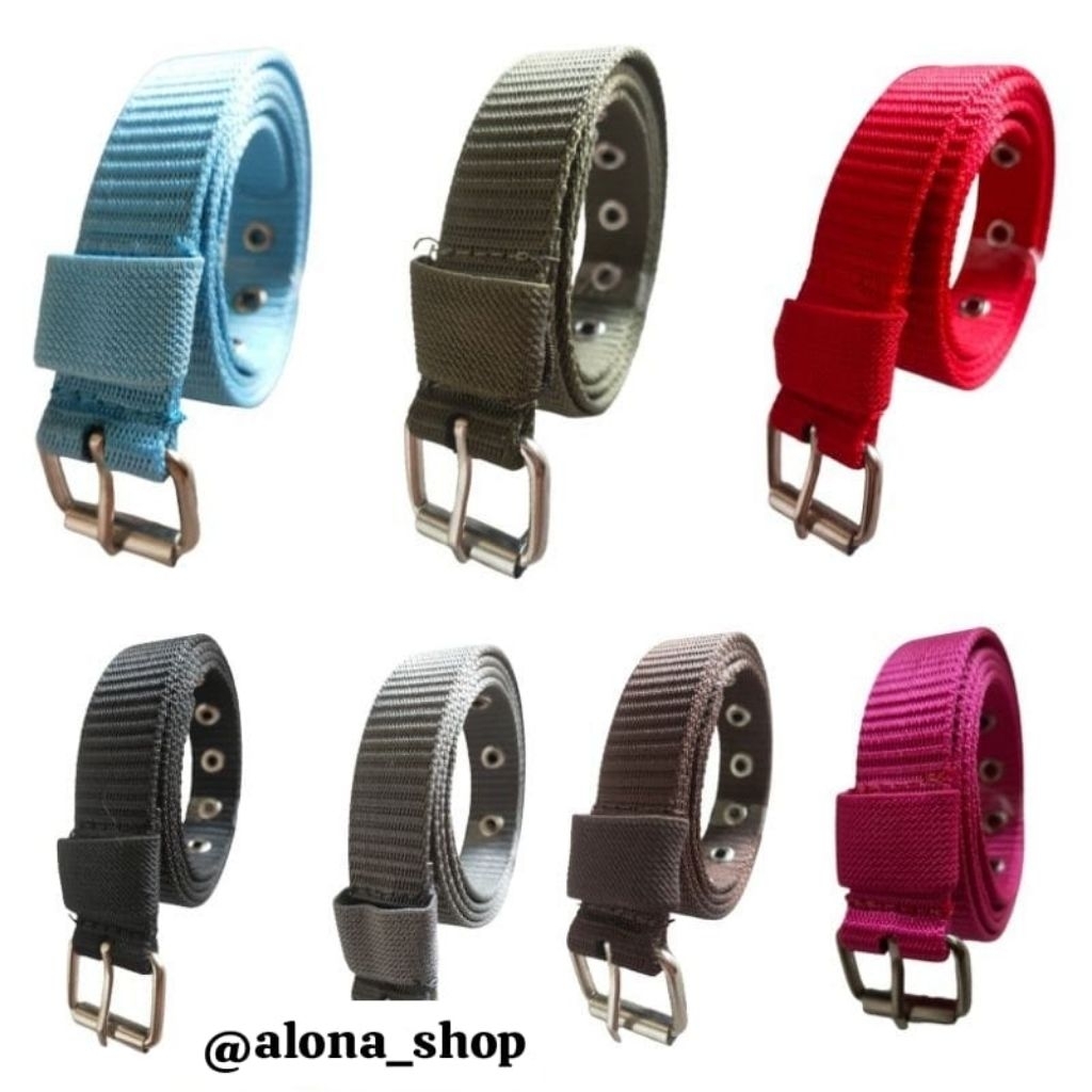 SABUK / IKAT PINGGANG NYLON POLOS WARNA ( TUSUK JARUM )