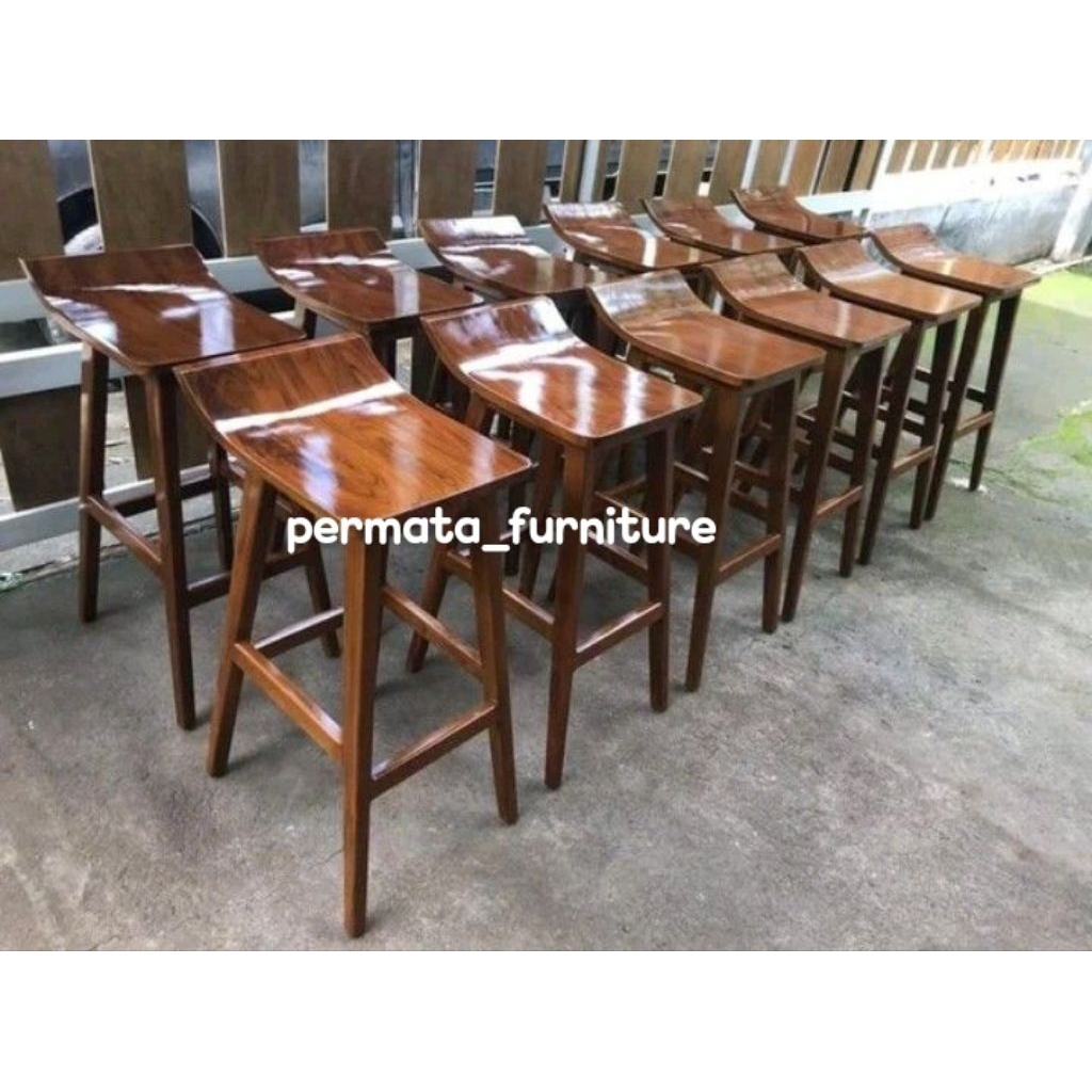 Kursi bar kursi bar L kayu jati minimalis