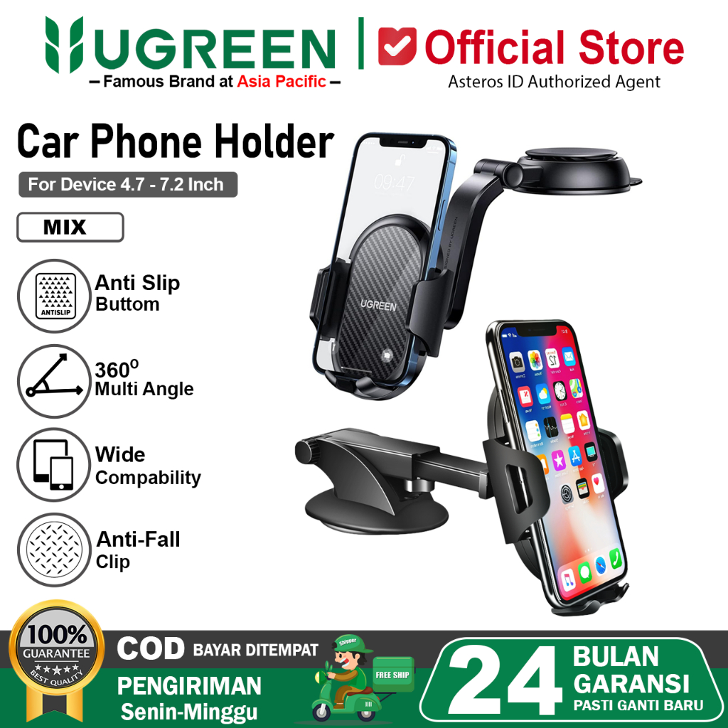 UGREEN Car Holder Dudukan Hp di Dashboard Mobil untuk Device 4.7 - 7.2inch
