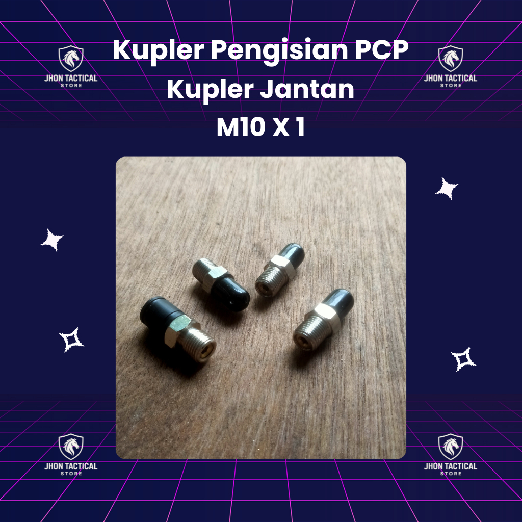 Kopler Pengisian PCP M10x1 – Konektor Jantan Universal dengan Tutup Pelindung
