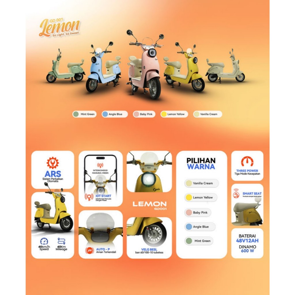 Sepeda Listrik GODA LEMON GD001
