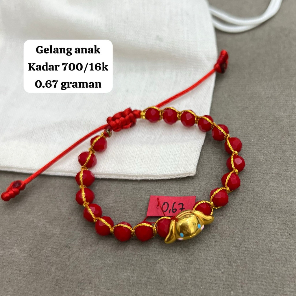 gelang tangan model tali gelang kekinian emas asli kadar 700