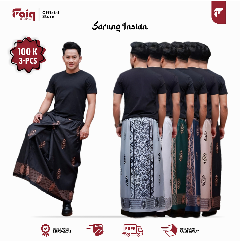 "FC" Sarung Instan Dewasa Sarung celana Dewasa Sarung sholat Batik Pria utk sholat Motif Wadimor asl