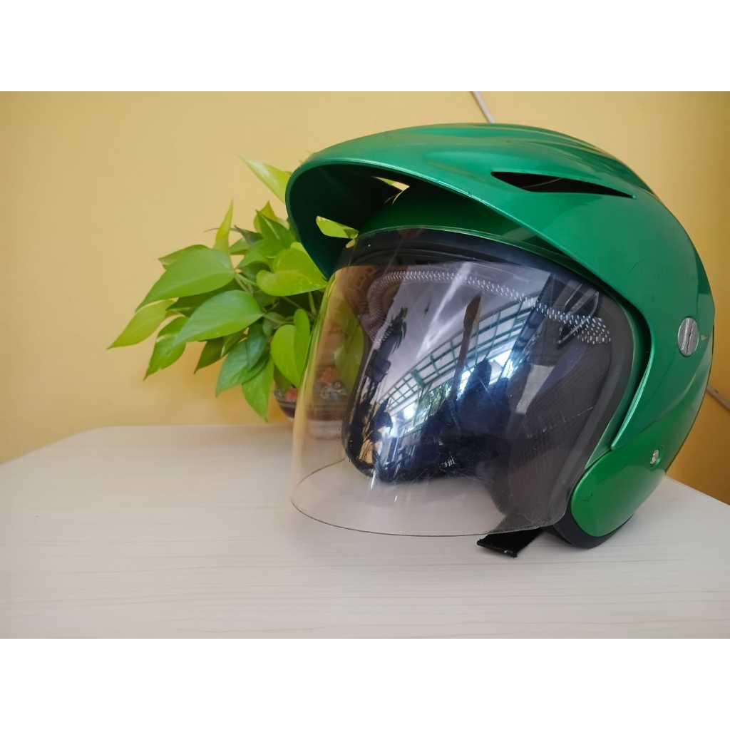 HELM INK CX22 HIJAU ORIGINAL REKONDISI SECOND VARIAN 1