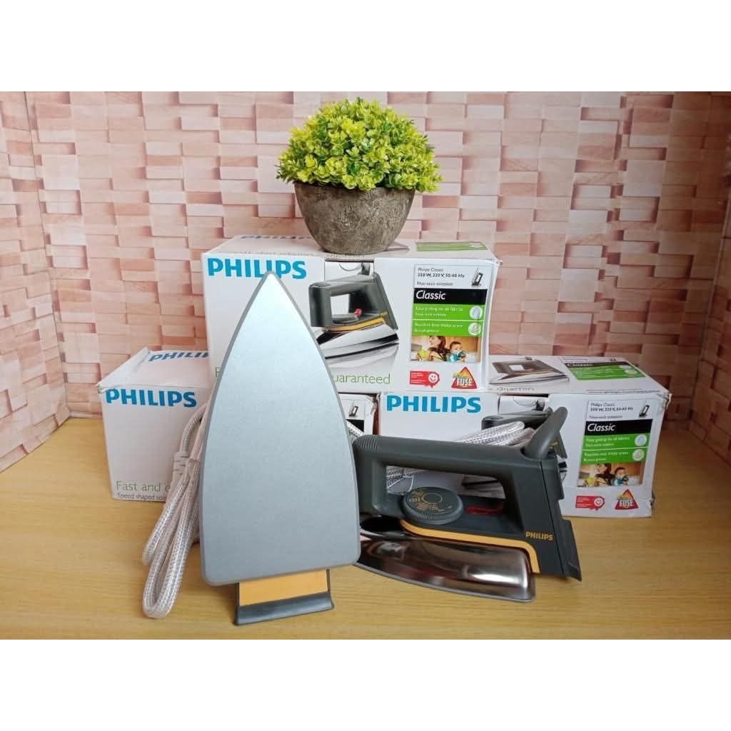 setrika philips classic /setrika anti lengket bahan keramik / gosokan kering philips