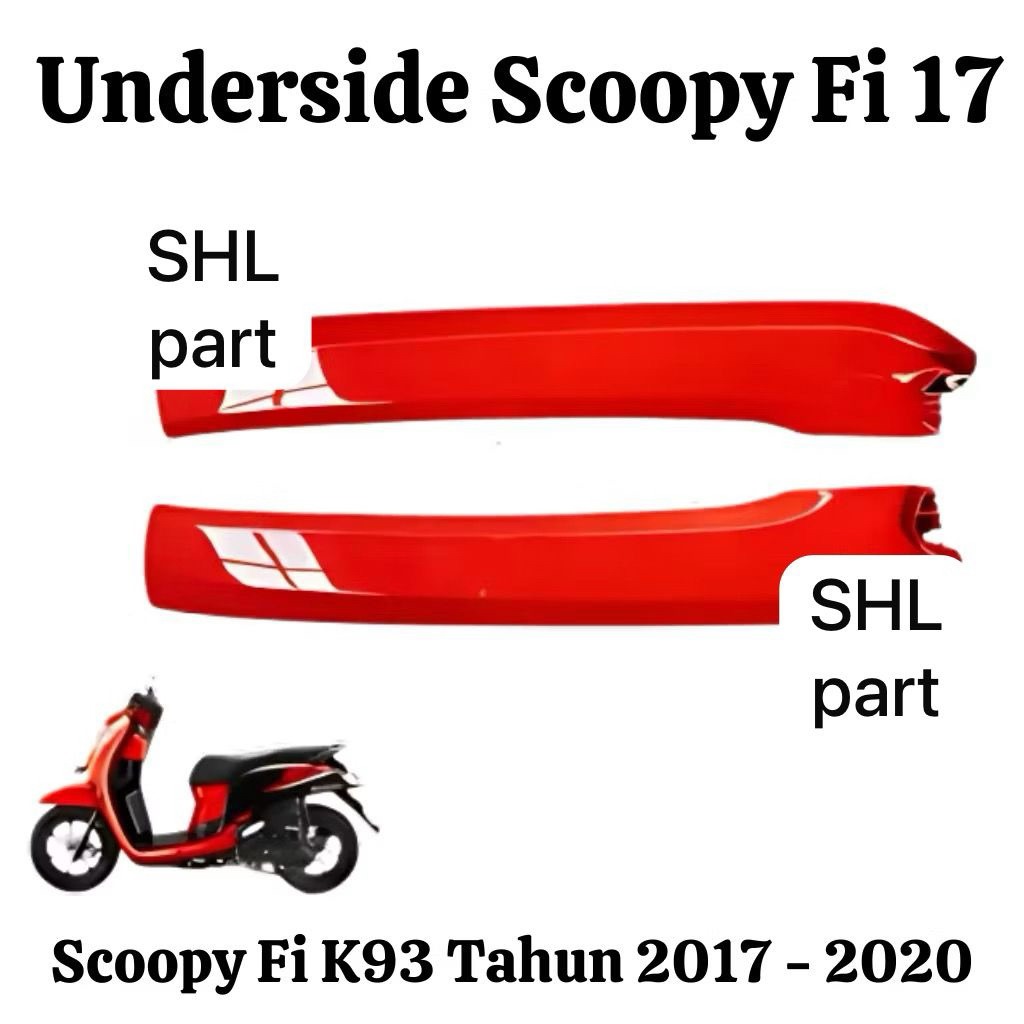Body bawah scoopy Cover under side Scoopy FI ESP K93 2017 - 2020 warna merah glosy