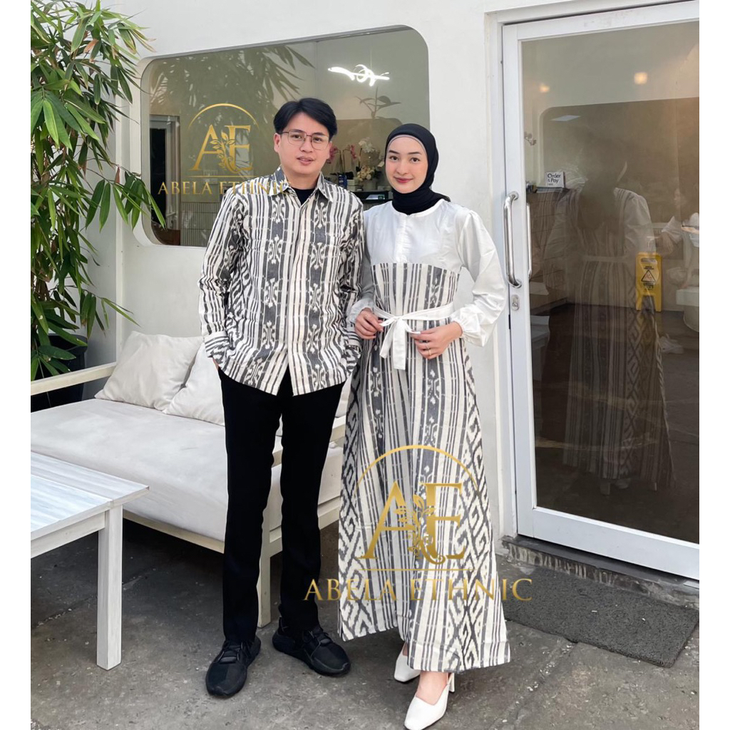 RANIA PUTIH COUPLE TENUN - BAJU TENUN COUPLE - COUPLE TENUN - BAJU TENUN KONDANGAN