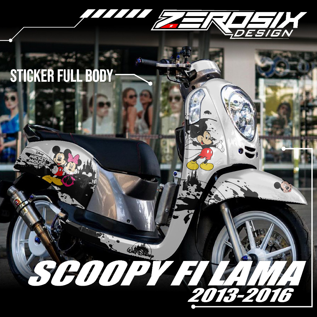 PROMO Decal Sticker Scoopy Fi Lama 2013-2016 Full Body Sticker Scoopy Variasi Motif Mickey Mouse