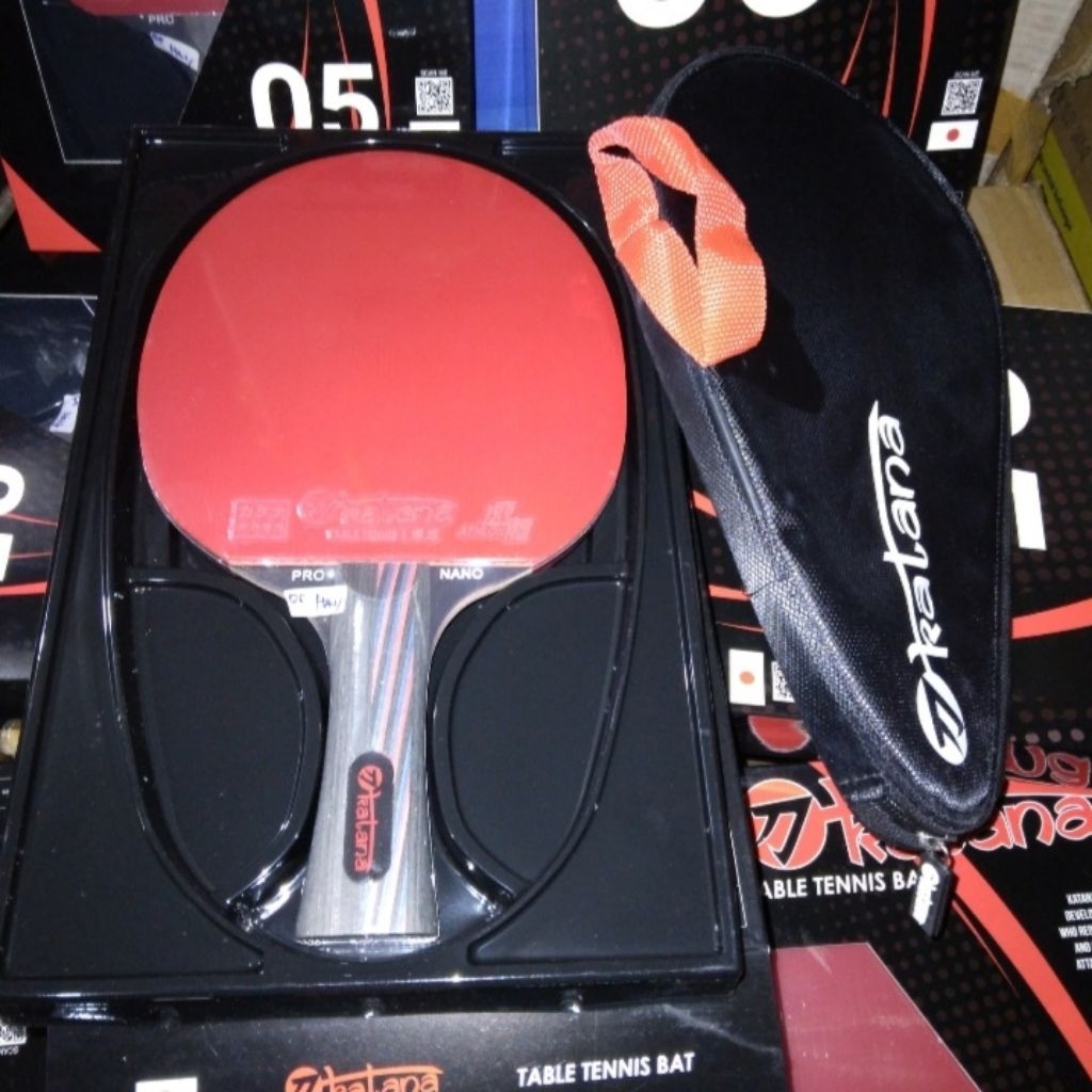 Bet Tenis meja Katana 05 Karet empuk cocok bermain bertahan sambil menyerang