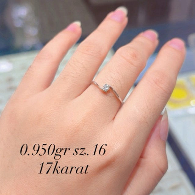 cincin emas putih kadar 17karat /750%
