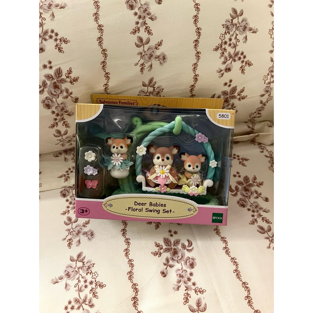 [PRELOVED] Sylvanian Families Deer Babies Floral Swing Set