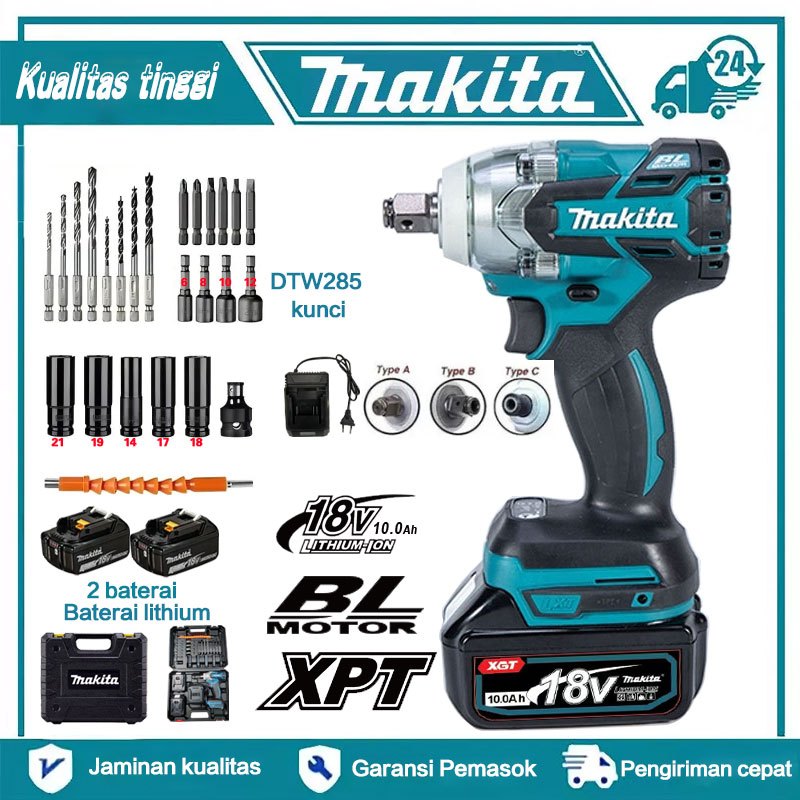 Kunci Pas Makita DTW285 Kunci Pas Listrik Kunci Pas Impact Alat Listrik Perbaikan Mobil Multifungsi