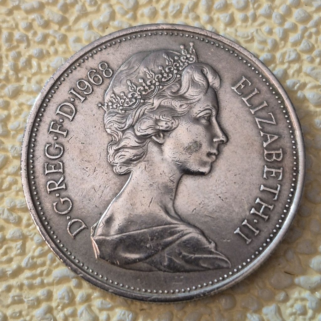 KOLEKSI KOIN KUNO ELIZABETH II NEW PENCE 1968