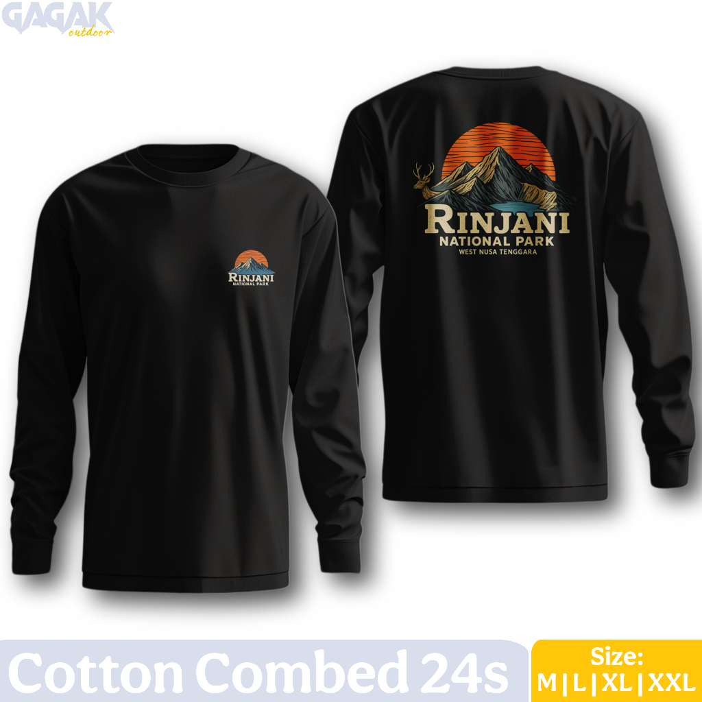 gagak outdoor Kaos lengan panjang Gunung Rinjani Pria dan Wanita pendaki gunung indonesia 1