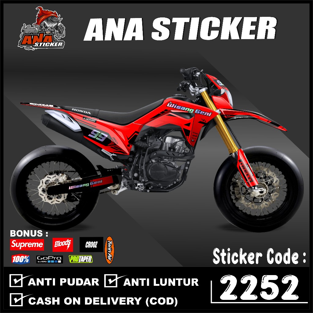 DECAL STIKER CRF FULLBODY CUSTOM BISA TAMBAH NAMA/NOMOR/SPONSOR DECAL CRF