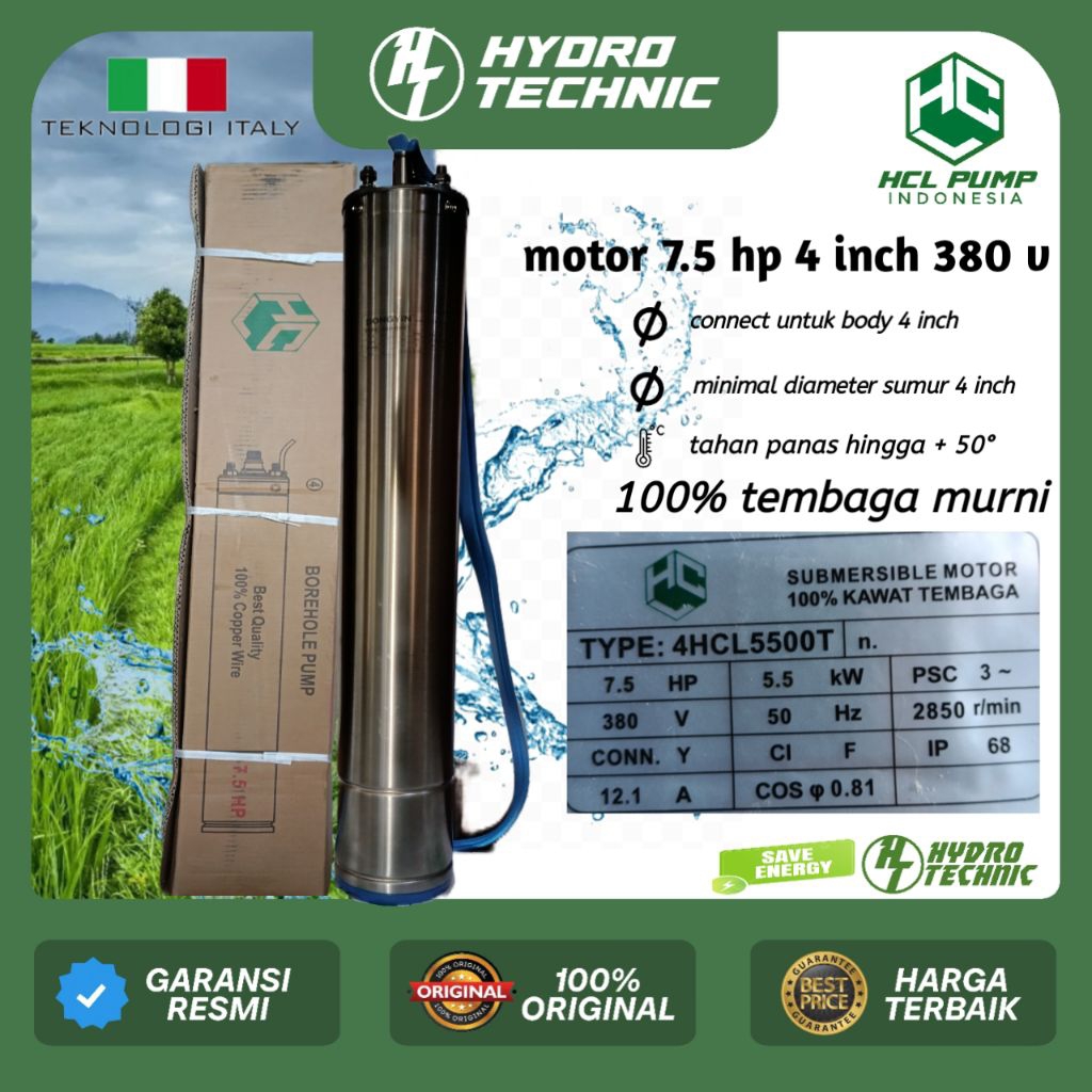 motor Submersible 7.5HP 380v HCl PUMP ORIGINAL