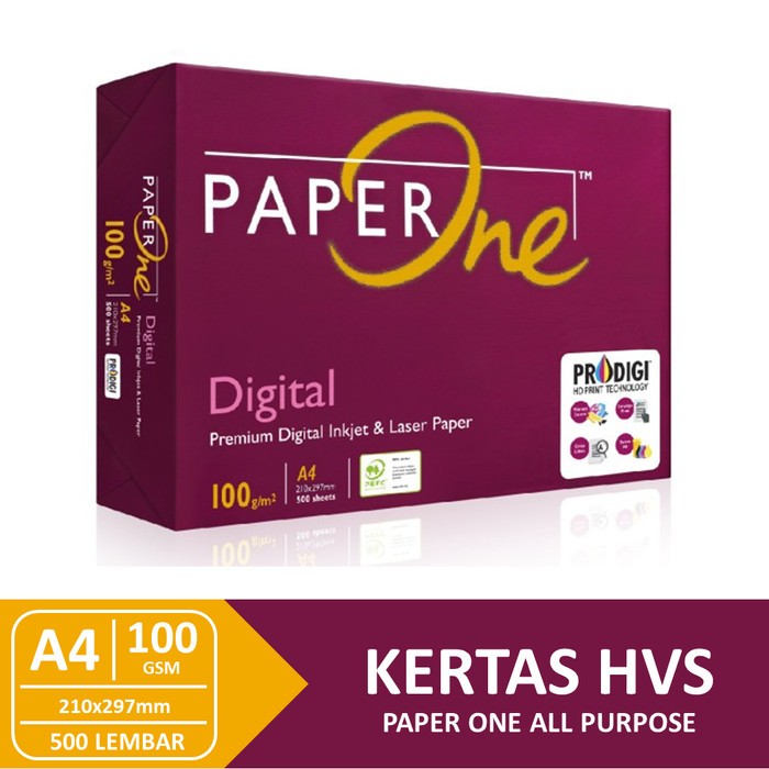 KERTAS HVS A4 100GR PAPER ONE