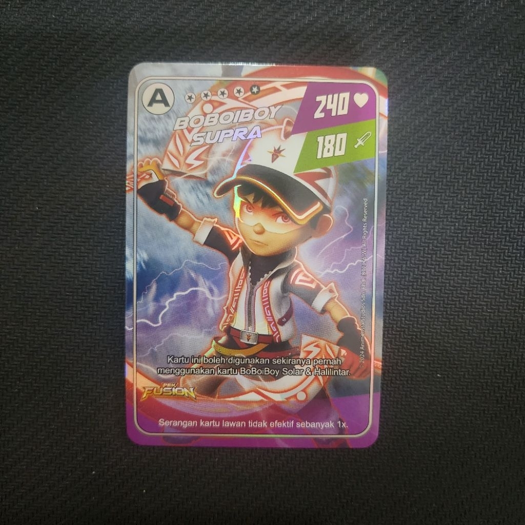 Kartu Boboiboy Monsta Galaxy Card - Boboiboy Supra (A Rank Silver Card) Pek Fusion