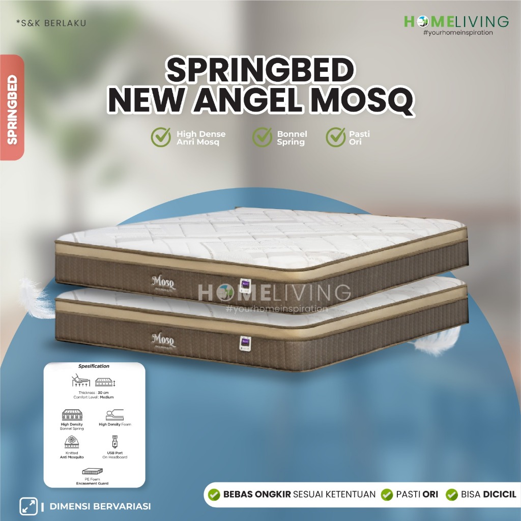 HOMELIVING - SPRINGBED ANGEL MOSQ FULLSET- KASUR AJA MATRASS ONLY - SET DIVAN RANJANG TEMPAT TIDUR