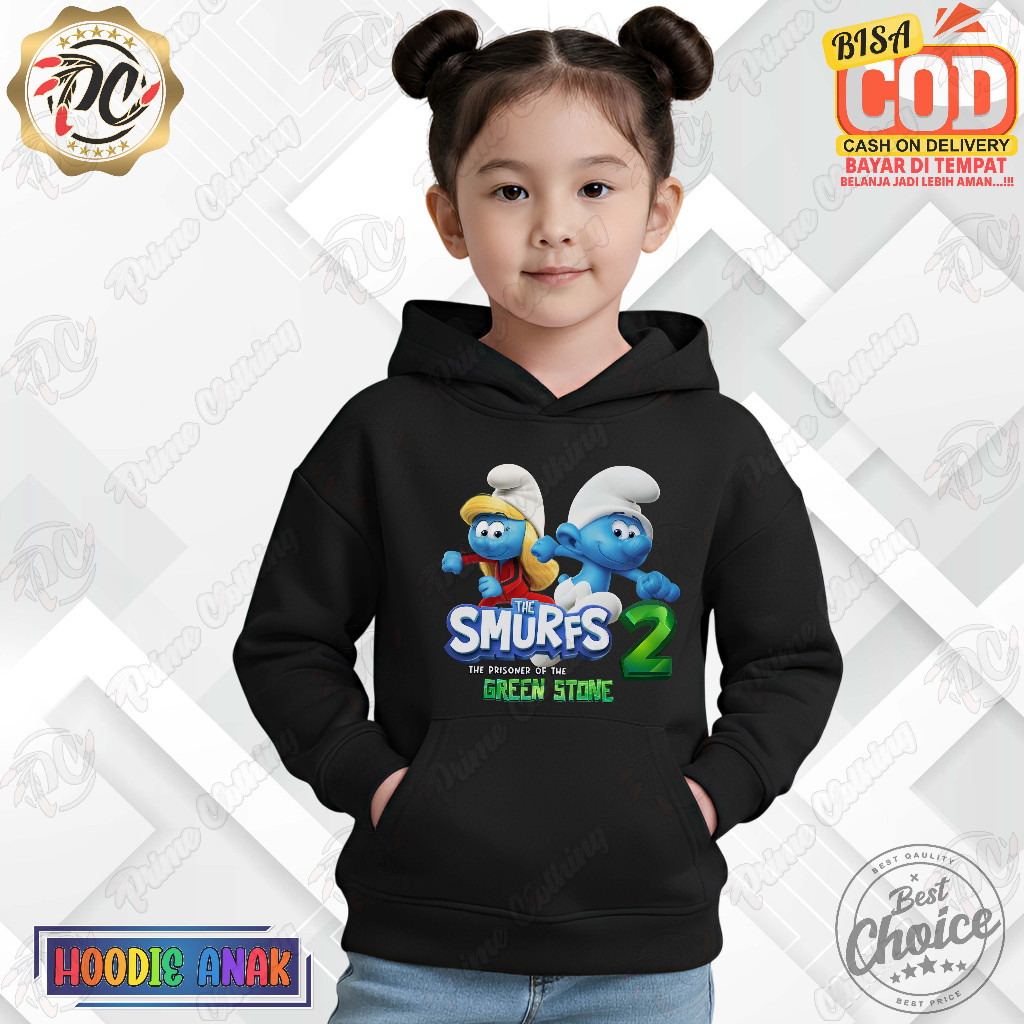 HOODIE ANAK SWEATER HOODIE ANAK LAKI-LAKI & PEREMPUAN THE SMURFS 2 THE PRISONER OF THE GREEN STONE