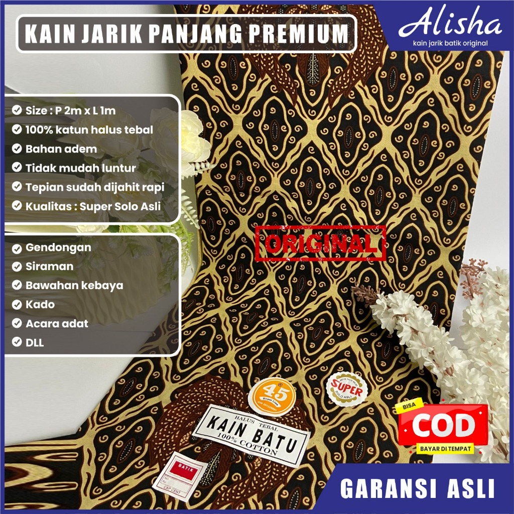 ALISHA KAIN JARIK PREMIUM (KJ-6) kain batik modern - kain batik panjang - jarik jawa asli - jarik ke