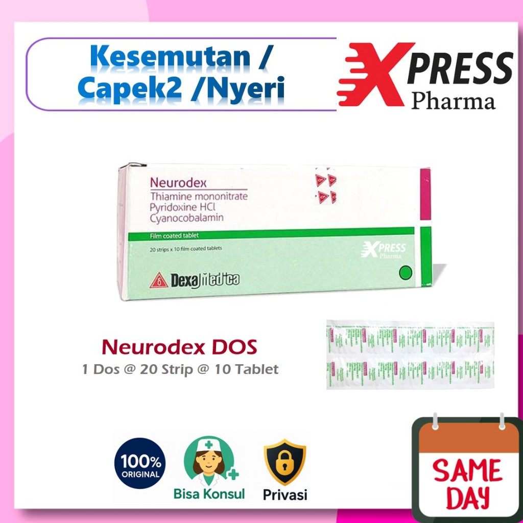 XPRESS  Neurodex DUS 200 tablet Obat Vitamin B Komplek Komplex Complek Complex B1 B2 B 12 Saraf Neur