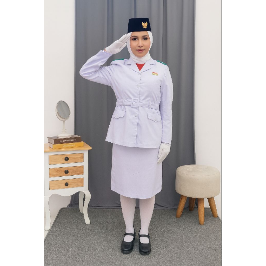 Seragam pdu paskibra wanita / stelan baju dan rok pdu paskibra wanita