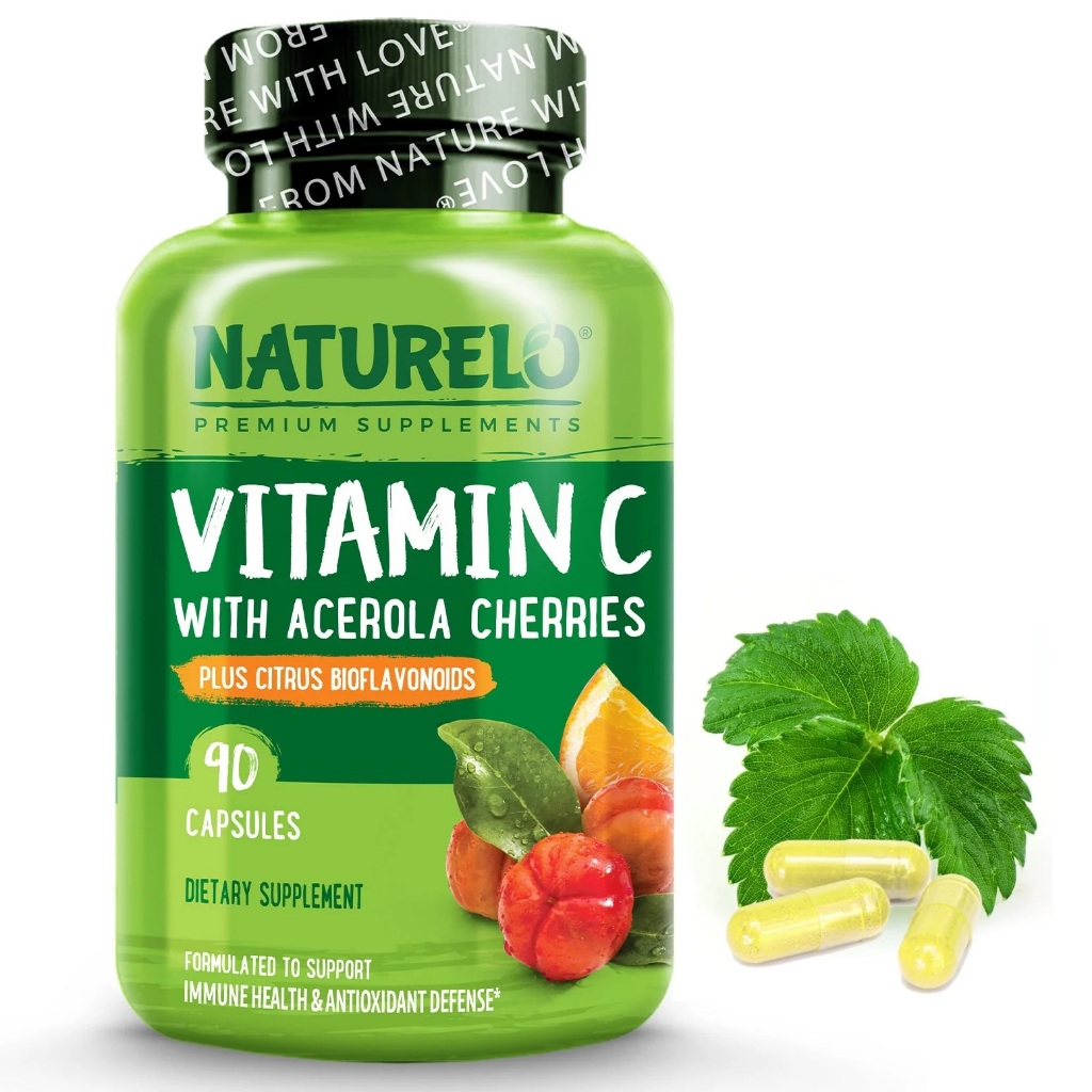 NATURELO - Vitamin C with Acerola Cherries & Citrus Bioflavonoids -90 capsules