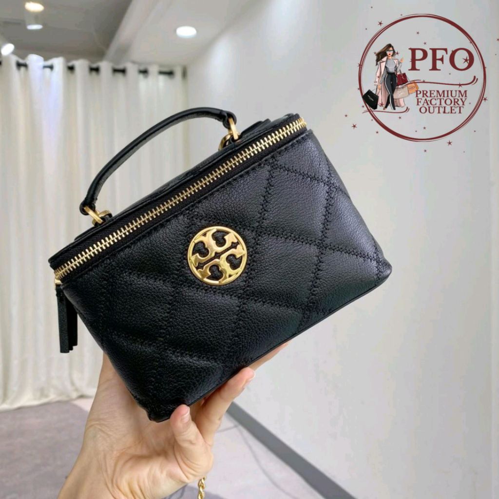 TAS 87871 Willa Mini Vanity Crossbody Bag in Leather Black