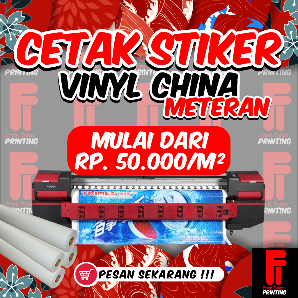 Stiker Vinyl Meteran Anti Air Tahan Panas Indoor Outdoor / Cetak Custom Print Stiker Meteran