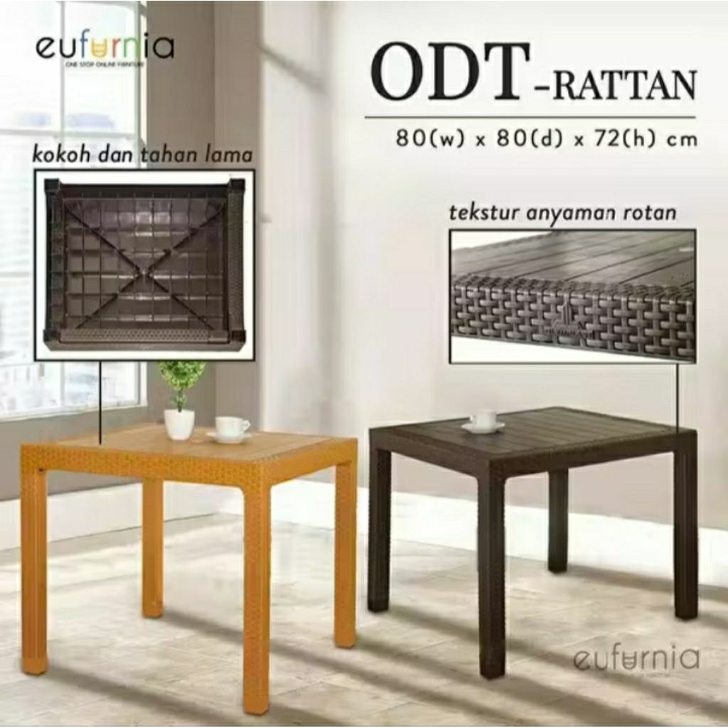 meja makan plastik/meja makan olymplast rattan plastik uk 80x80