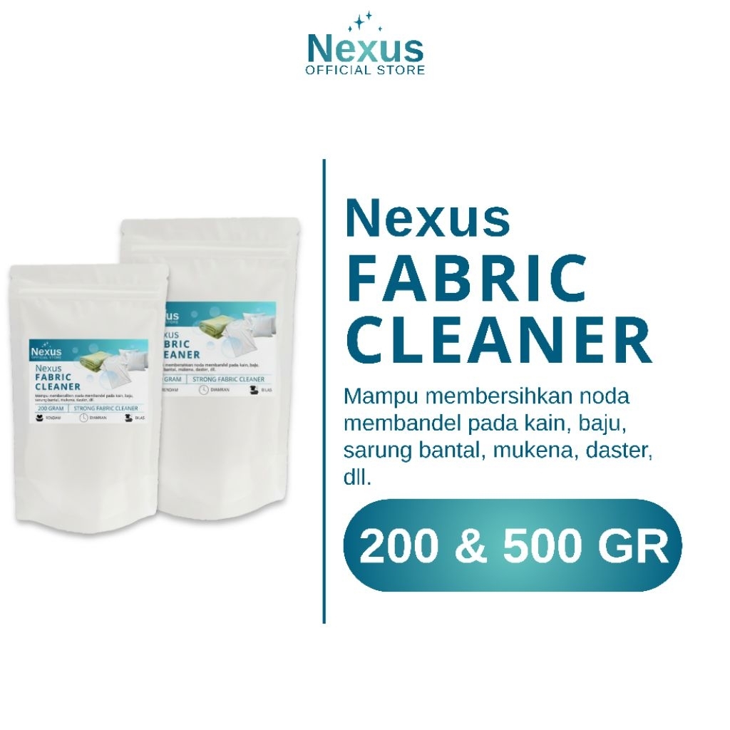 Nexus Fabric Cleaner Standing Pouch Pembersih Noda Jamur Baju Kain Sarung Bantal Mukena Mencerahkan 