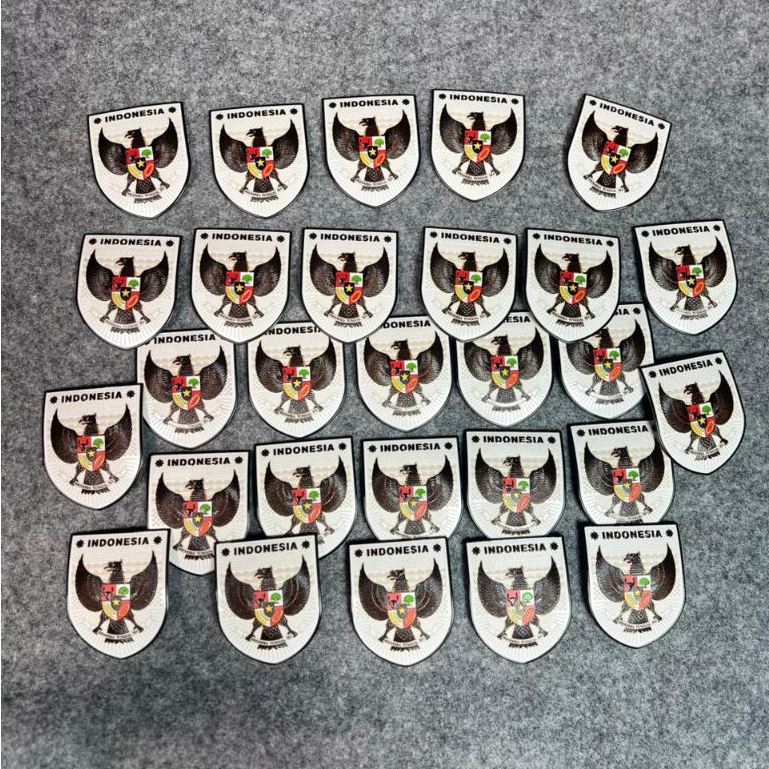 Patch 3D UV Logo Timbul Lambang Garuda Hitam Putih